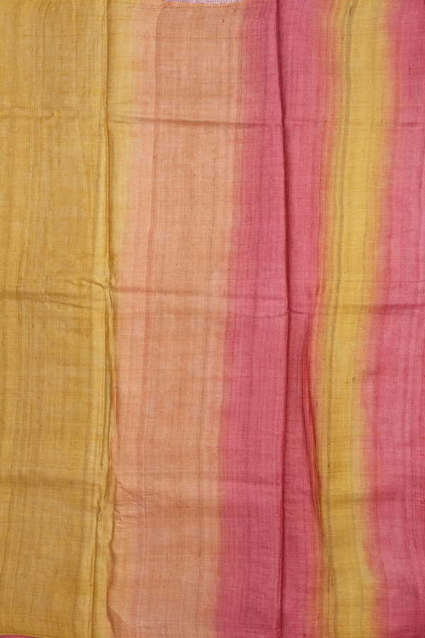 Tussar Silk Saree In Red With Allover Floral Printed Design