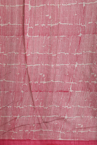 Tussar Silk Saree In Red With Allover Floral Printed Design