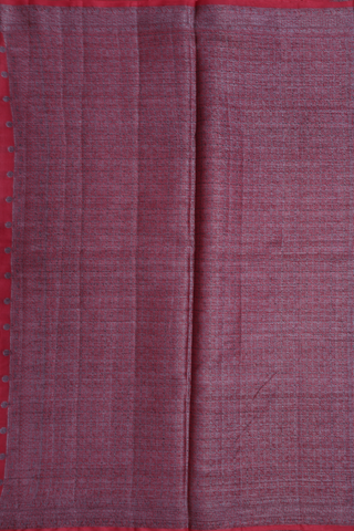 Tussar Silk Saree In Red With Circle Buttas