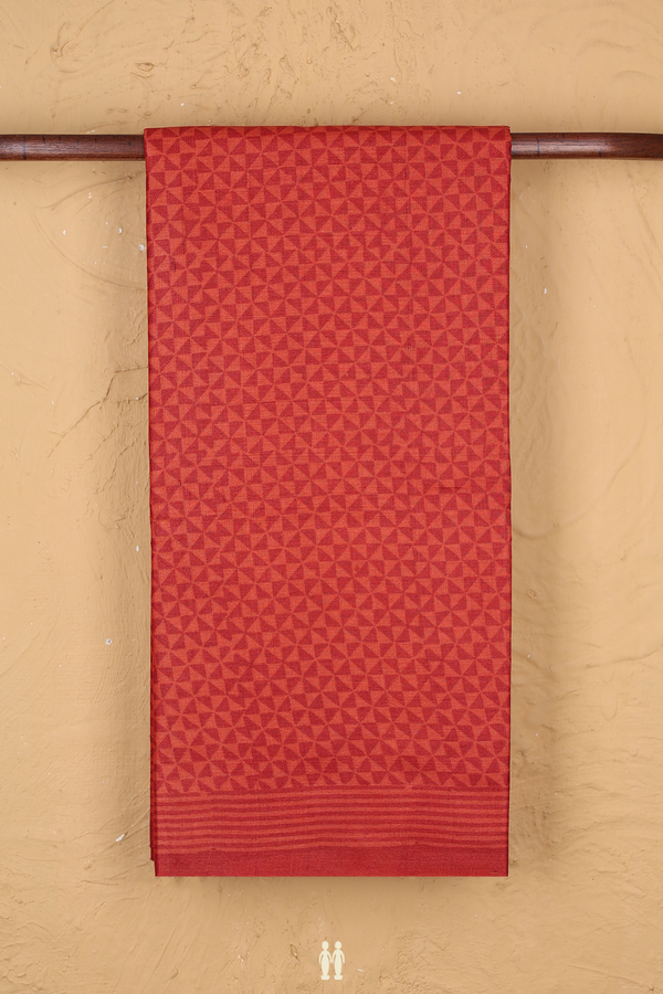 Tussar Silk Saree In Red With Printed Design