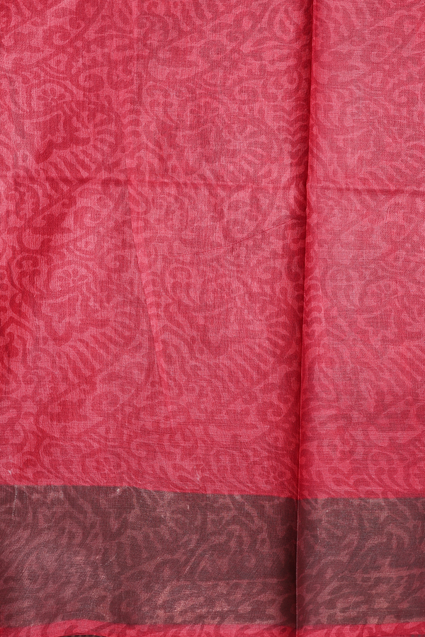 Tussar Silk Saree In Red With Printed Design