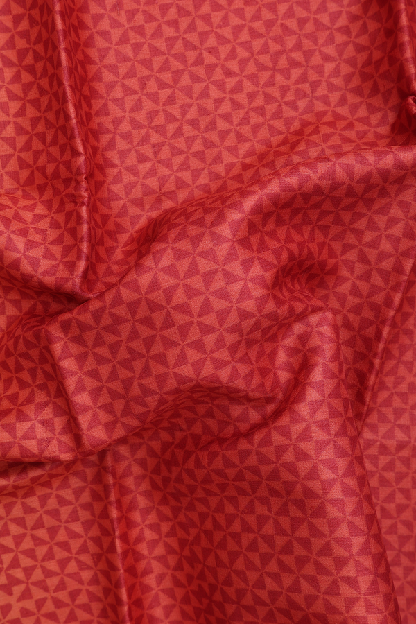 Tussar Silk Saree In Red With Printed Design