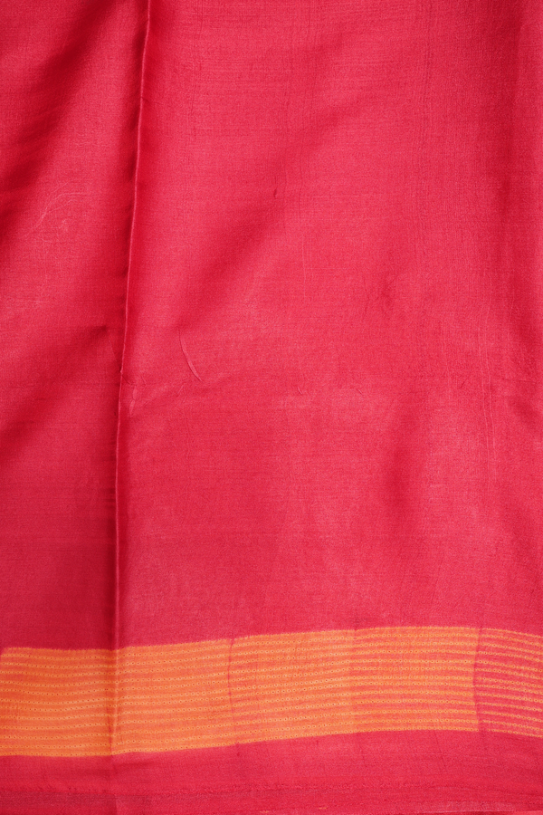 Tussar Silk Saree In Red With Shibori Design