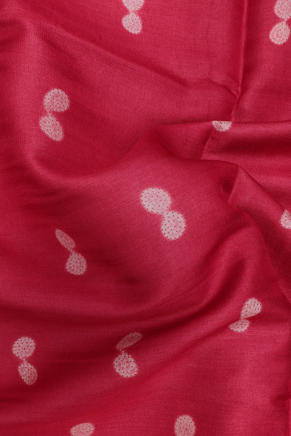 Tussar Silk Saree In Red With Shibori Design