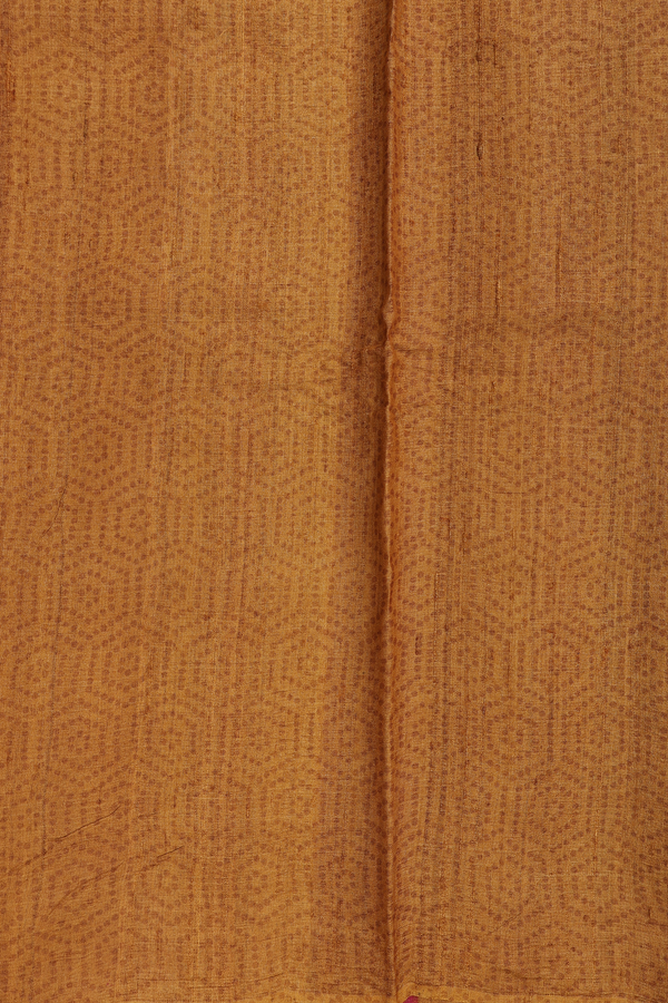 Tussar Silk Saree In Red With Stripes Design