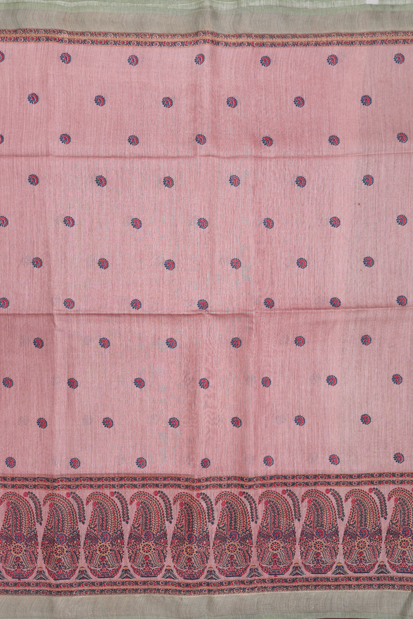 Tussar Silk Saree In Rose Beige With Printed Buttas