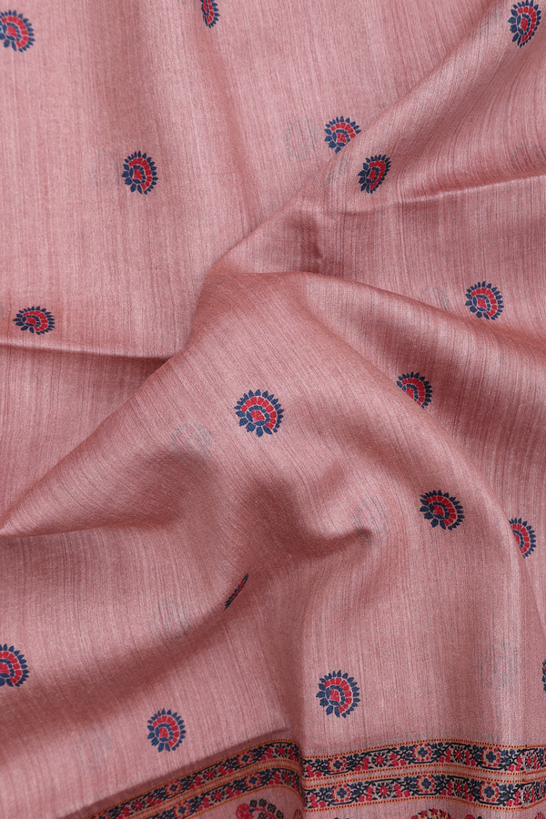 Tussar Silk Saree In Rose Beige With Printed Buttas