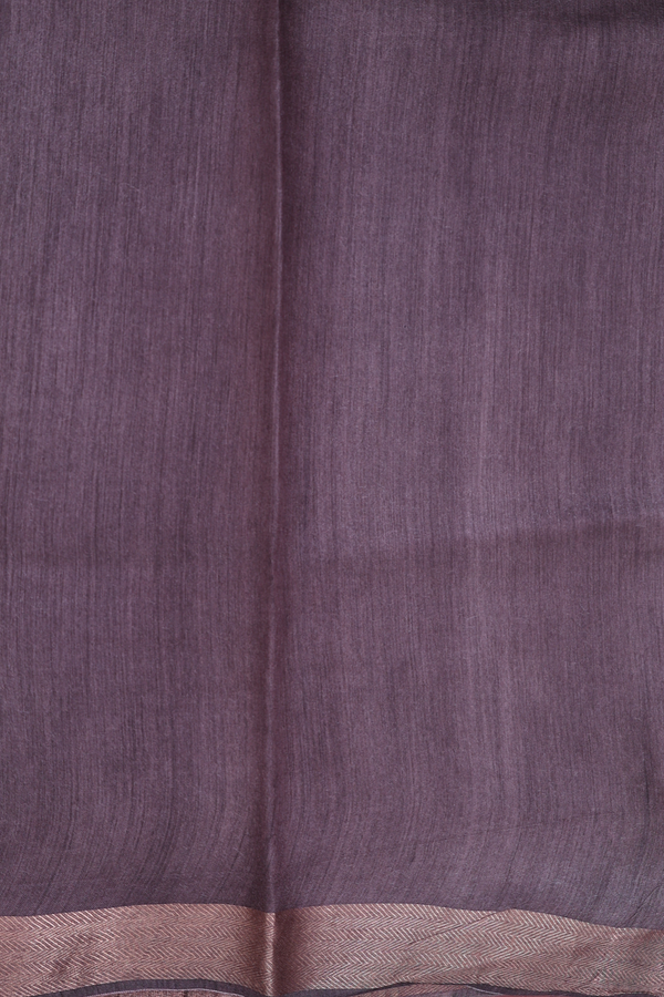 Tussar Silk Saree In Rose Brown With Floral Buttas