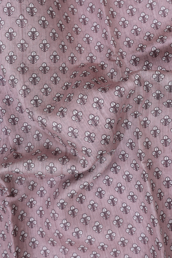 Tussar Silk Saree In Rose Brown With Floral Buttas