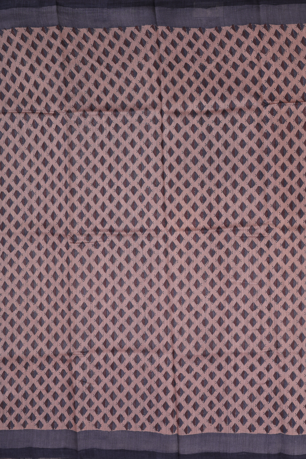 Tussar Silk Saree In Rose Brown With Printed Buttas