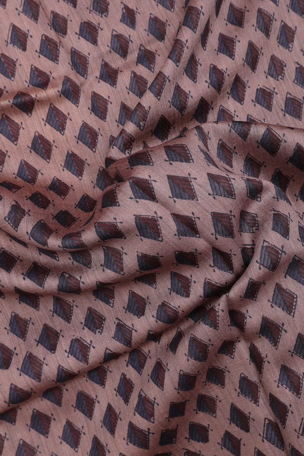 Tussar Silk Saree In Rose Brown With Printed Buttas