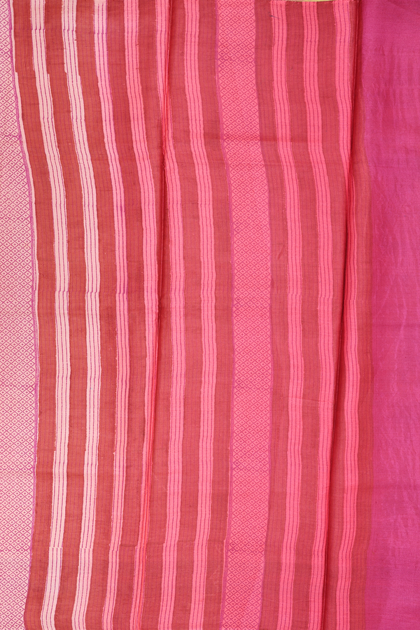 Tussar Silk Saree In Royal Yellow With Floral Design