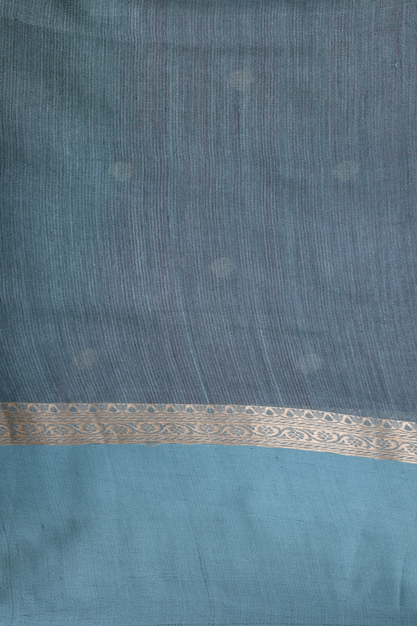 Tussar Silk Saree In Ruby Red With Floral Buttas