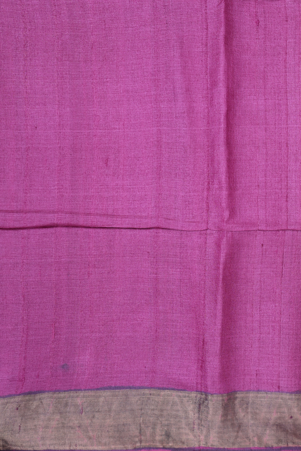 Tussar Silk Saree In Rust Red With Floral Design