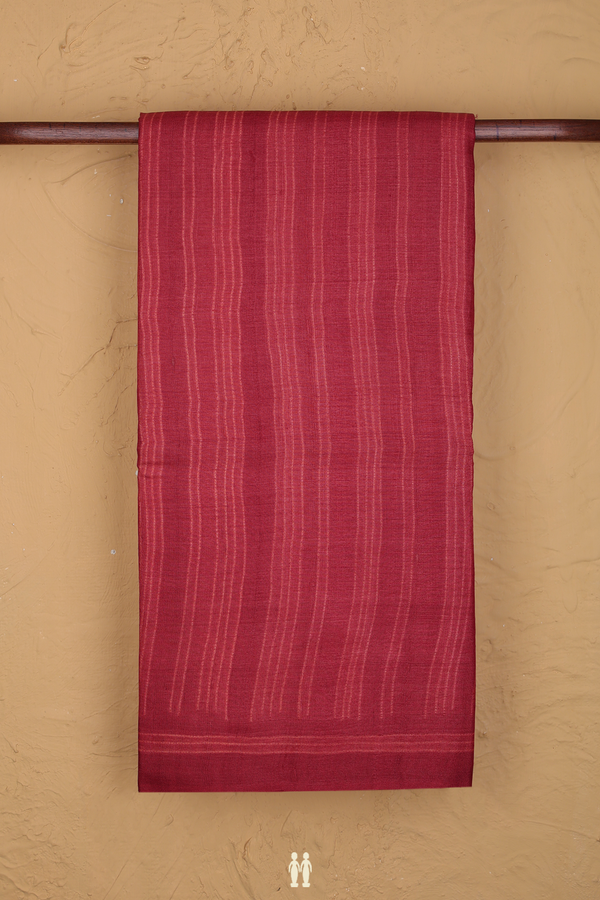 Tussar Silk Saree In Rust Red With Shibori Design
