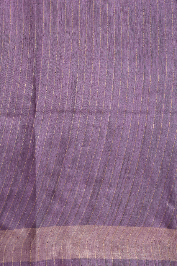 Tussar Silk Saree In Sage Green With Contrast Border