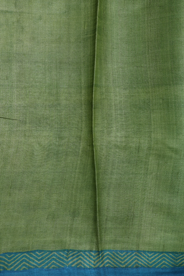 Tussar Silk Saree In Sea Green With Printed Design