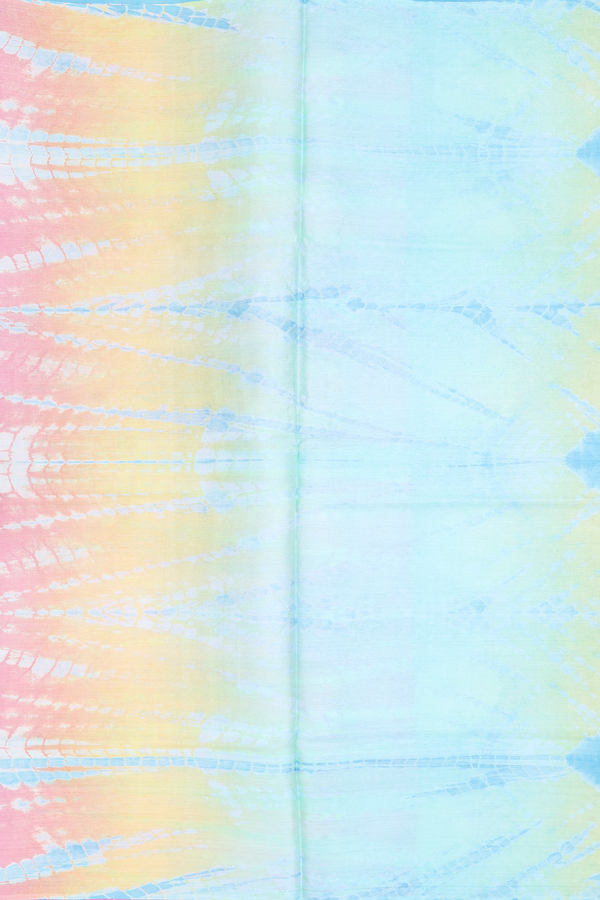 Tussar Silk Saree In Sky Blue With Circle Printed Design