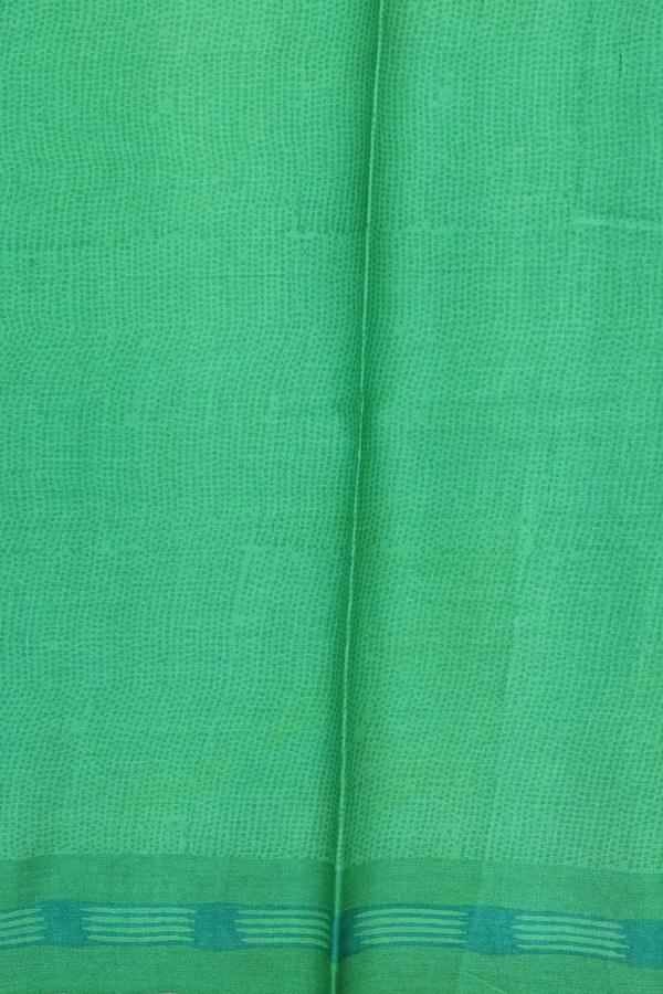 Tussar Silk Saree In Tan And Green With Printed Design