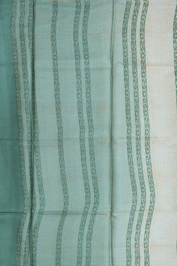Tussar Silk Saree In Tan Brown With Printed Design