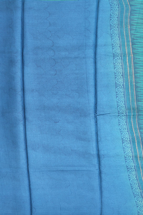 Tussar Silk Saree In Teal Green With Printed Design