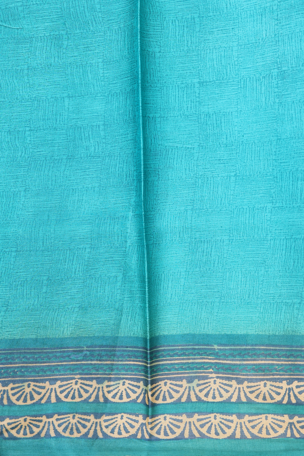 Tussar Silk Saree In Teal Green With Printed Design