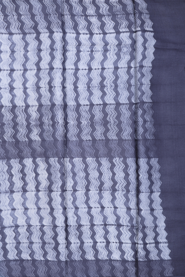 Tussar Silk Saree In Turquoise Blue With Shibori Design