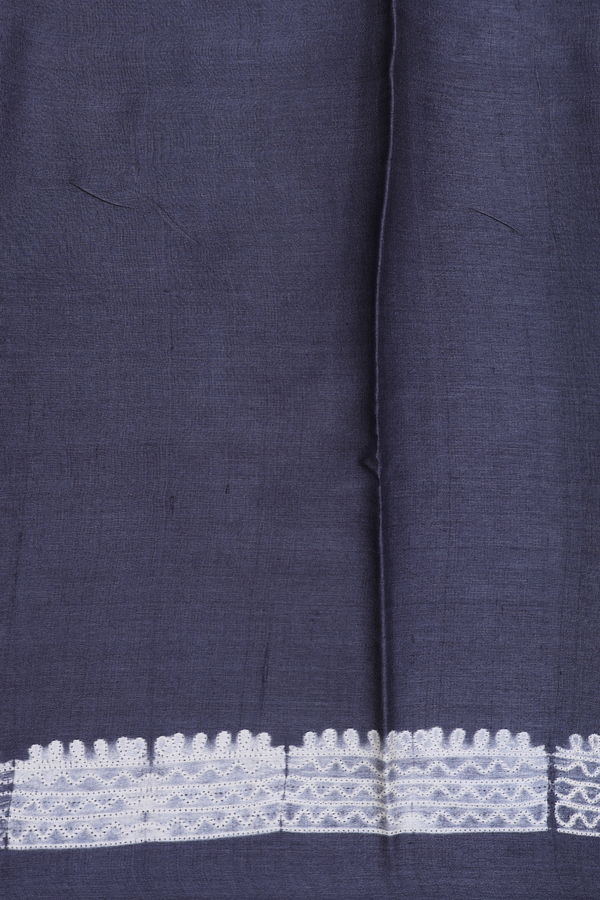 Tussar Silk Saree In Turquoise Blue With Shibori Design