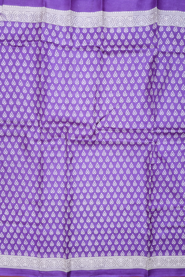 Tussar Silk Saree In Violet With Printed Design