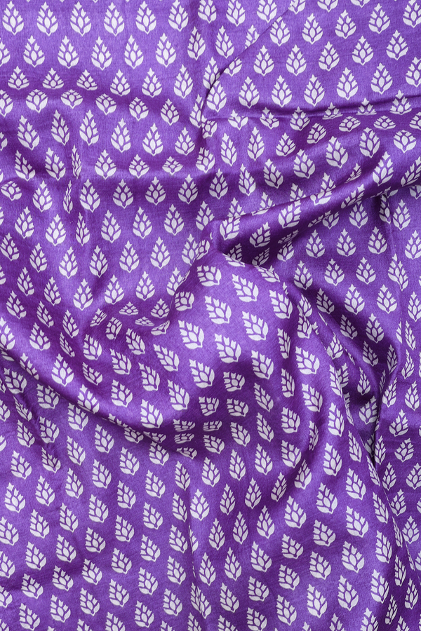 Tussar Silk Saree In Violet With Printed Design
