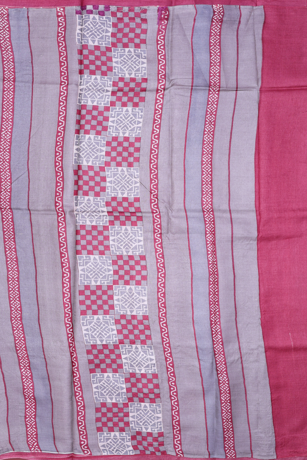 Tussar Silk Saree In White With Diamond Printed Design