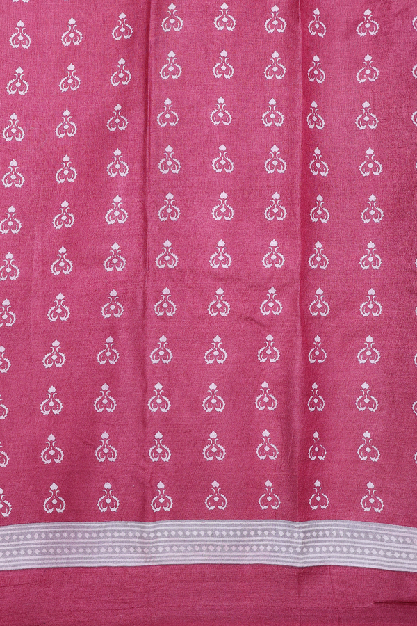 Tussar Silk Saree In White With Diamond Printed Design