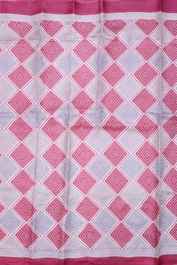 Tussar Silk Saree In White With Diamond Printed Design