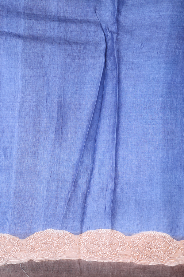 Tussar Silk Saree In White With Floral Design