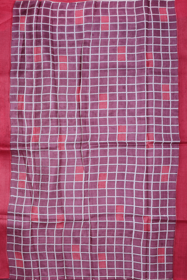 Tussar Silk Saree In White With Printed Design