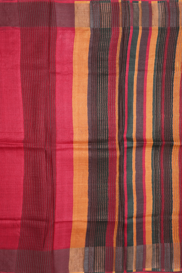 Tussar Silk Saree In White With Printed Design