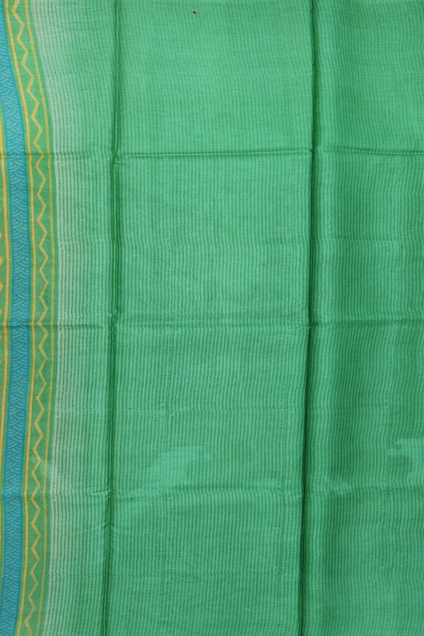 Tussar Silk Saree In Yellow With Floral Buttas
