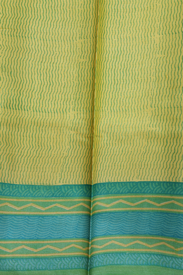 Tussar Silk Saree In Yellow With Floral Buttas