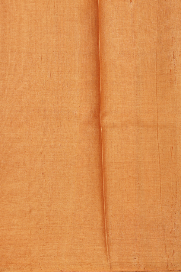 Tussar Silk Saree In Yellow With Floral Design