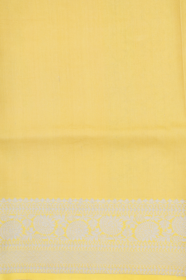 Tussar Silk Saree In Yellow With Floral Printed Design