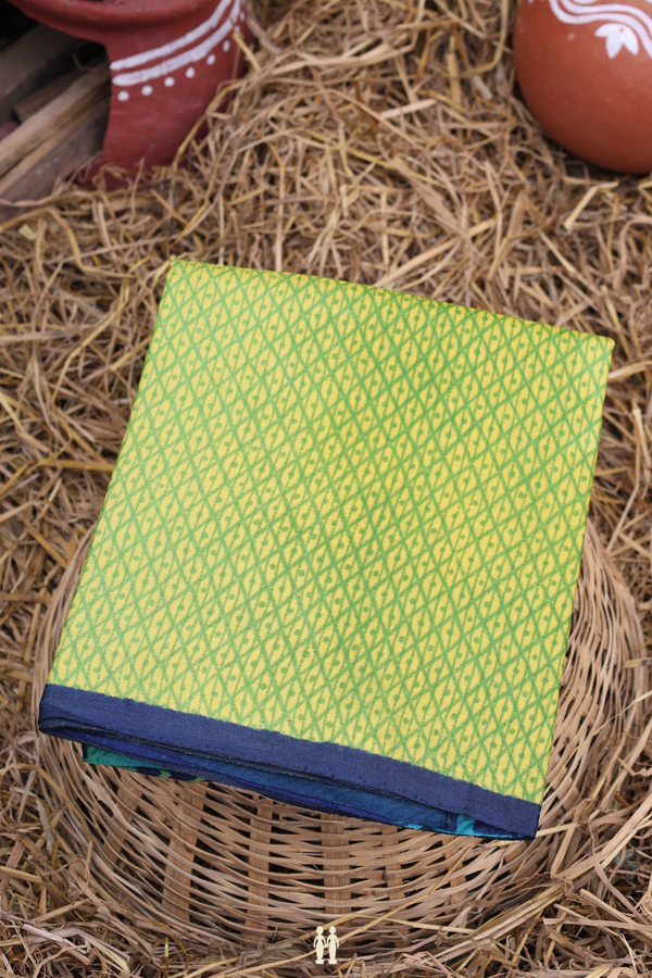 Tussar Silk Saree In Yellow With Printed Design