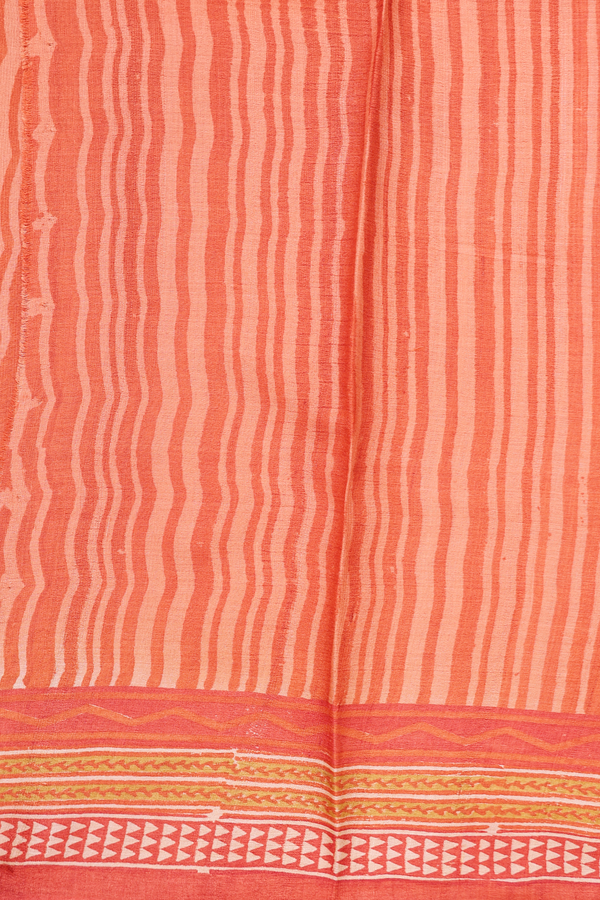 Tussar Silk Saree In Yellow With Printed Design