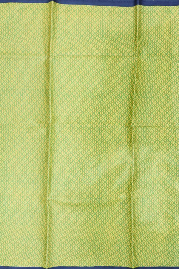 Tussar Silk Saree In Yellow With Printed Design