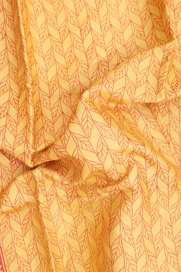 Tussar Silk Saree In Yellow With Printed Design