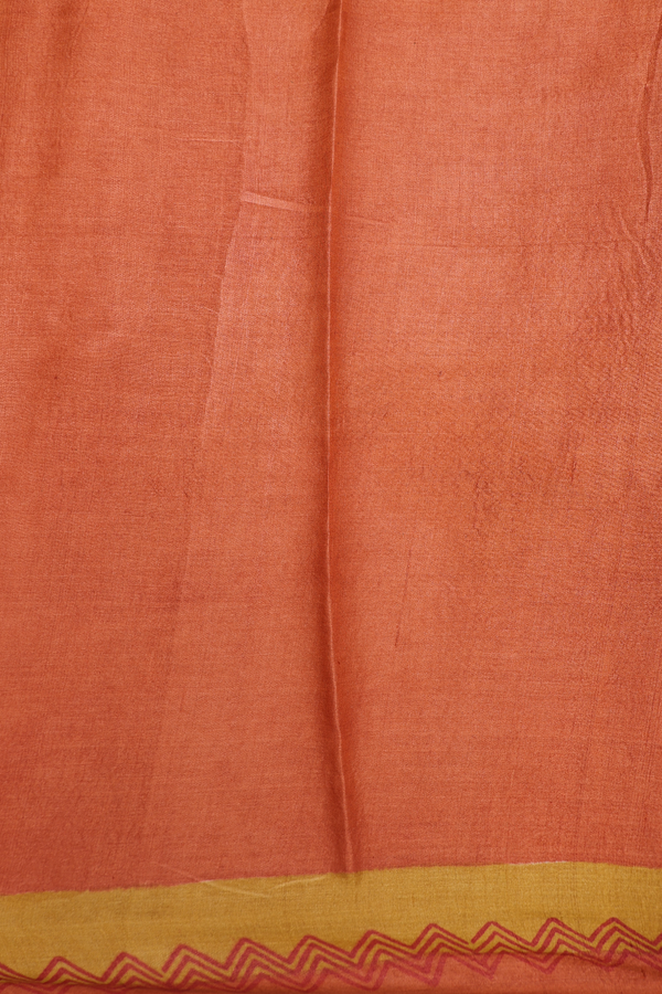 Tussar Silk Saree In Yellow With Printed Design