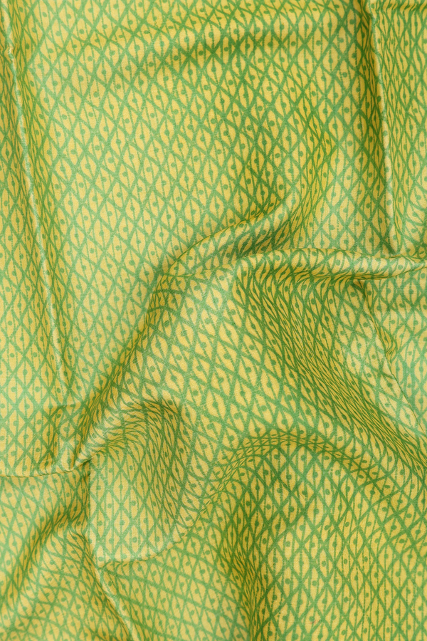 Tussar Silk Saree In Yellow With Printed Design