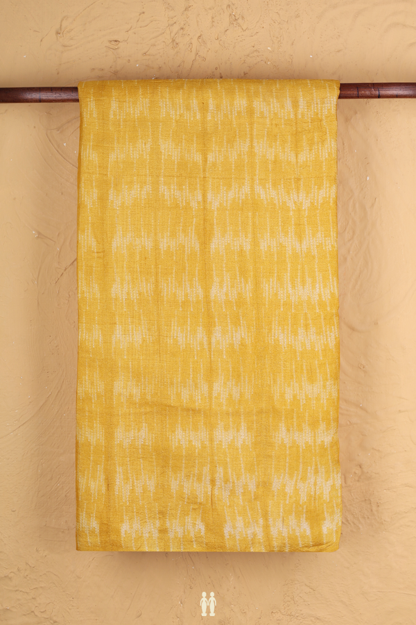Tussar Silk Saree In Yellow With Shibori Design