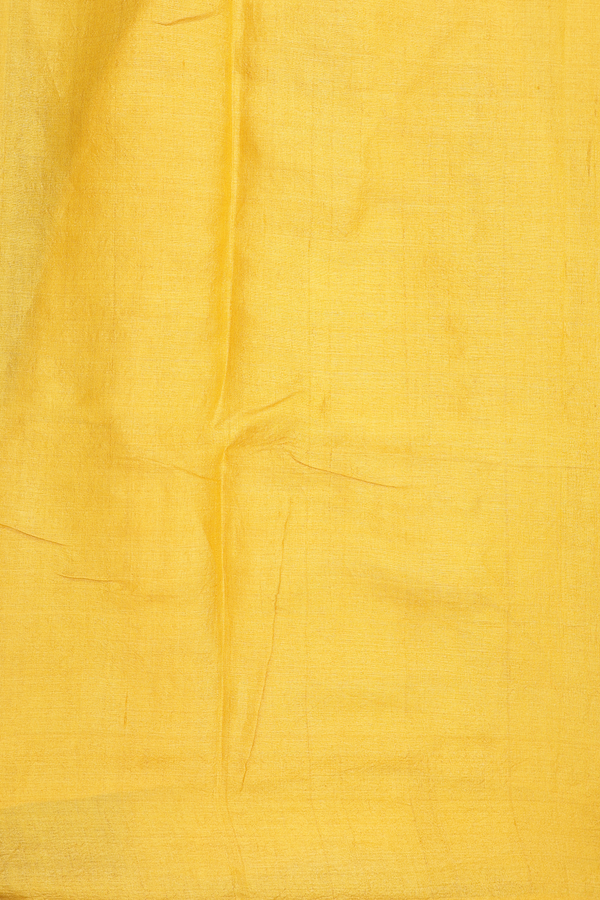 Tussar Silk Saree In Yellow With Shibori Design