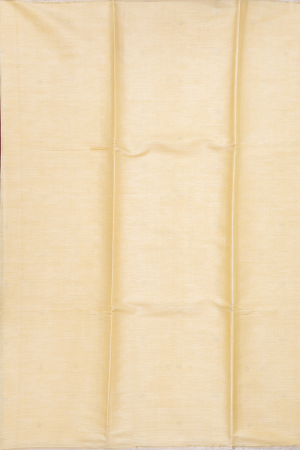 Tussar Silk Saree In Yellow With Zari Buttas