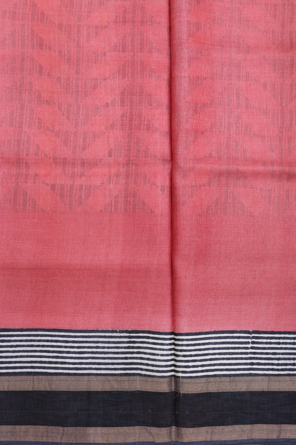 Tussar Silk Saree White With Printed Design